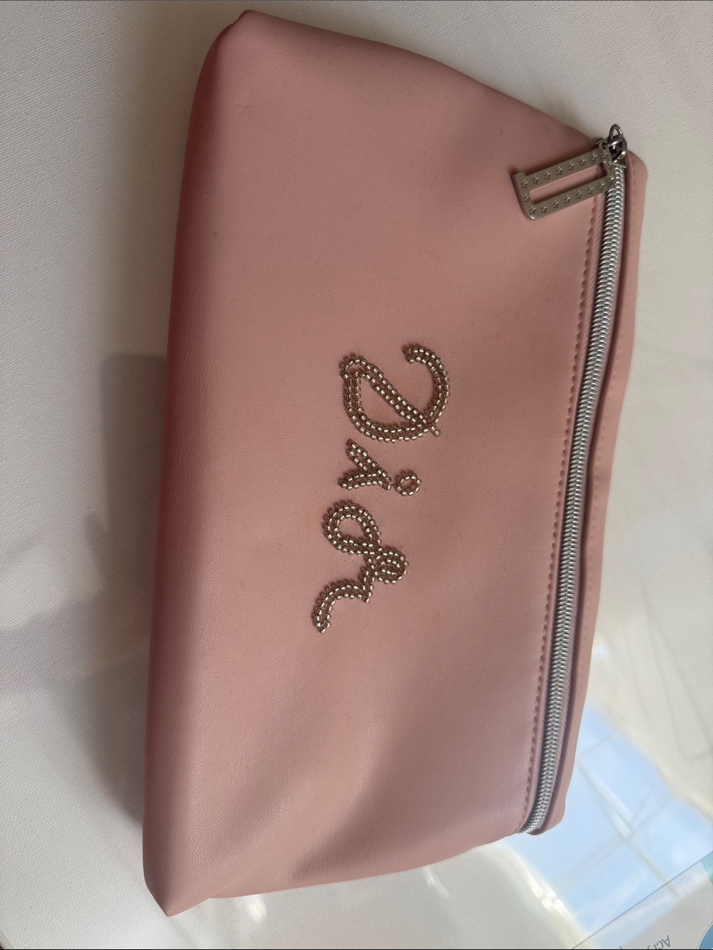 Dior Pink Rhinestone Script Cosmetic Pouch - Picture 3 of 3
